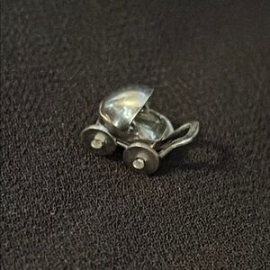 Sterling Silver Vintage Articulated Miniature Bassinet Carriage Charm